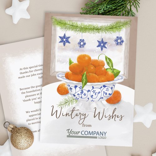 Rustic Citrus Christmas Oranges Company Holiday