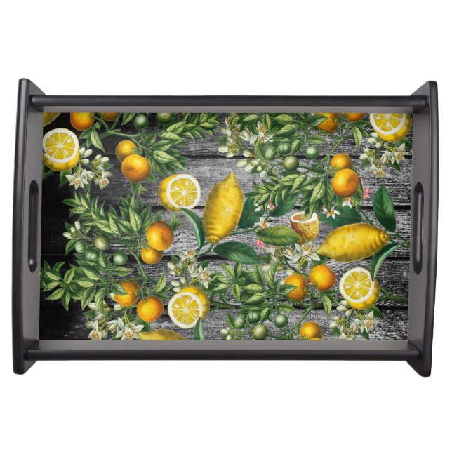 Rustic Citrus Garden Serving Tray (Front)
