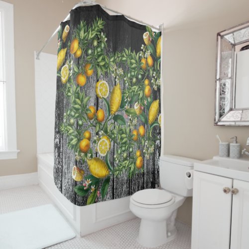 Rustic Citrus Garden Shower Curtain