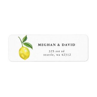 Rustic Citrus Lemon Wedding  Label