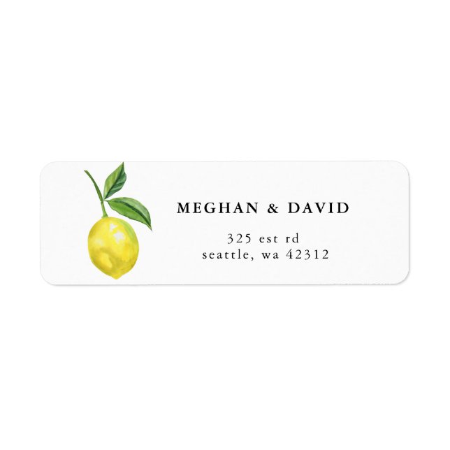 Rustic Citrus Lemon Wedding  Label (Front)