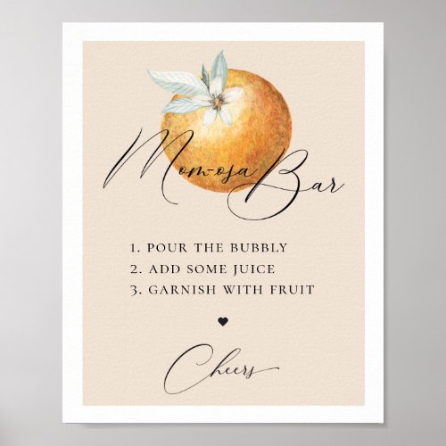 Rustic Citrus Orange Mom_osa Bar Poster
