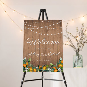 Rustic citrus Wedding Welcome sign