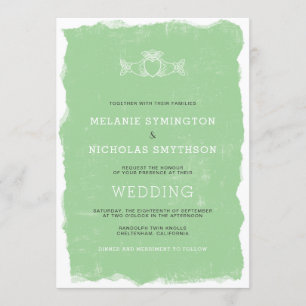 Rustic Claddagh Irish wedding invite, 3991 Invitation