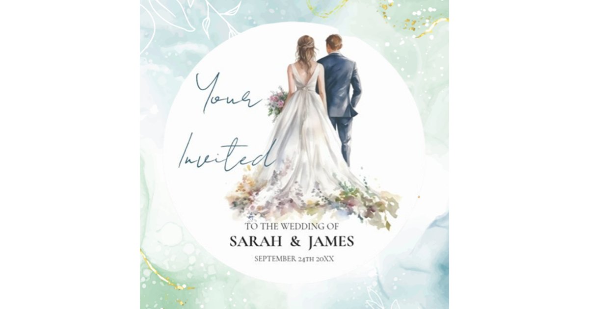 Rustic Classic Boho Floral Wedding Round Sticker | Zazzle