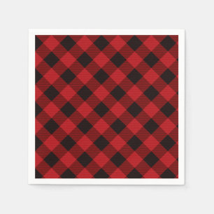 Rustic classic buffalo red plaid napkins