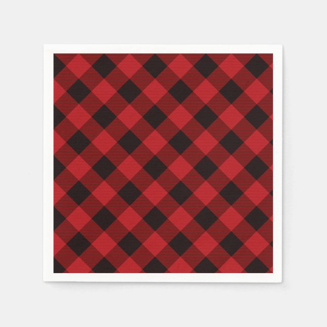 Rustic classic buffalo red plaid napkins (Front)