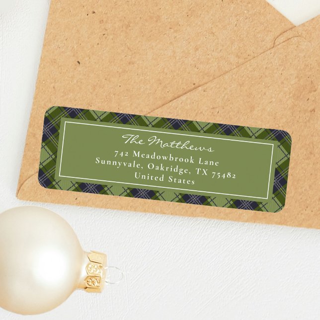 Rustic Classic Plaid Christmas Address Return Label (Creator Uploaded)