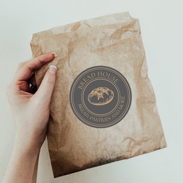 Rustic Classic Round Stickers for Baked Goods (Creator Uploaded)