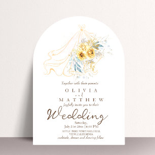 Rustic Classical flowers Modern Wedding  Invitation