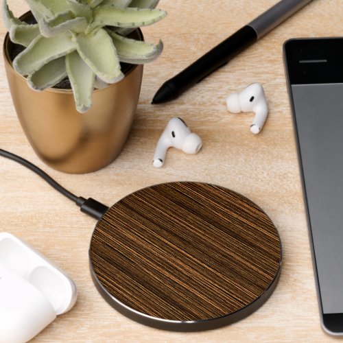 Rustic Classy Woodgrain Texture Pattern Wireless Charger