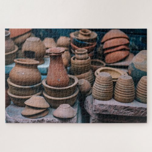 Rustic Clay Pots Vintage Pottery Jigsaw Puzzle