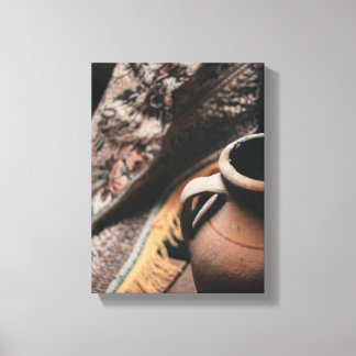 Rustic cloth and jar image on canvas print