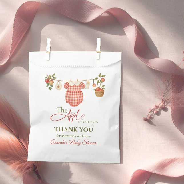 Rustic Clothesline Apple Locally Grown Baby Shower Favor Bag (Creator Uploaded)
