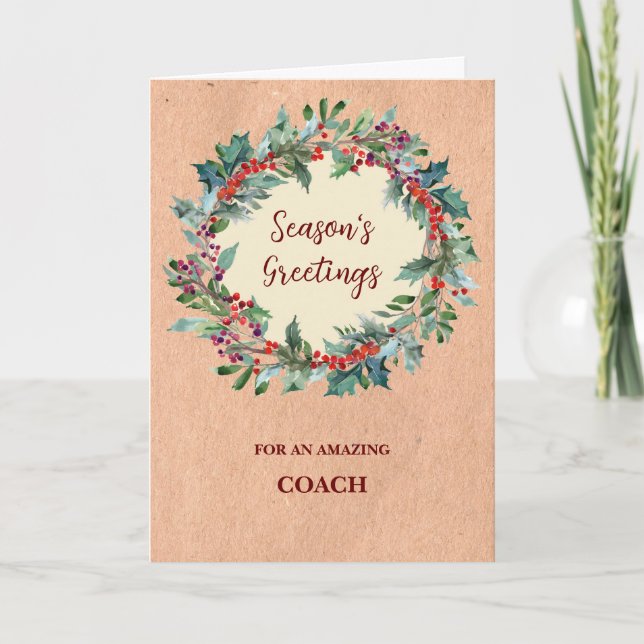 Rustic Coach Christmas Holiday Card (Front)