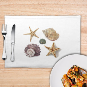 rustic coastal beach chic seashell starfish placemat