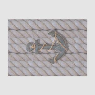 rustic coastal beach nautical rope wood anchor tissue paper