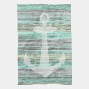 Rustic Coastal Decor Anchor Kitchen Towel