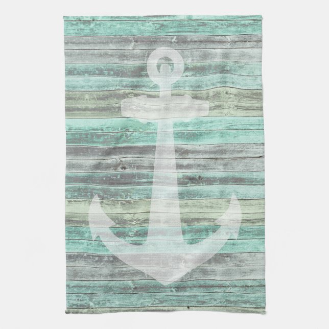 Rustic Coastal Decor Anchor Kitchen Towel (Vertical)