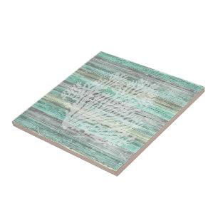 Rustic Coastal Decor Coral Ceramic Tile