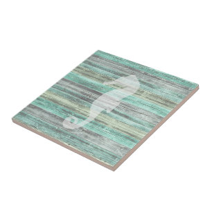 Rustic Coastal Decor Seahorse Tile