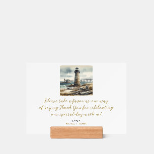 Rustic Coastal Lighthouse Seaside Wedding Treat Holder
