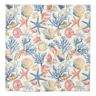 Rustic Coastal - Seashells, Starfish, Reef (10) Duvet Cover