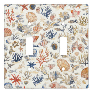 Rustic Coastal - Seashells, Starfish, Reef (12) Light Switch Cover
