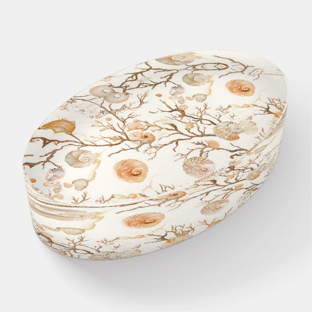 Rustic Coastal - Seashells, Starfish, Reef (14) Paperweight (Angled)