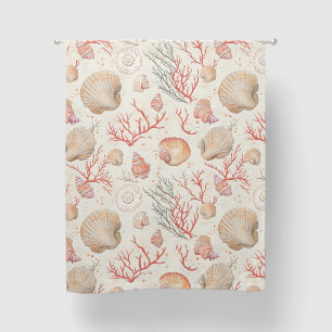 Rustic Coastal - Seashells, Starfish, Reef (16) Blackout Curtains