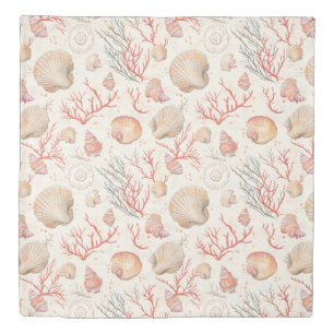 Rustic Coastal - Seashells, Starfish, Reef (16) Duvet Cover