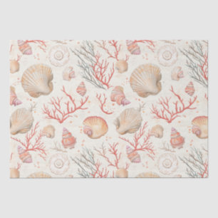 Rustic Coastal - Seashells, Starfish, Reef (16) Tissue Paper