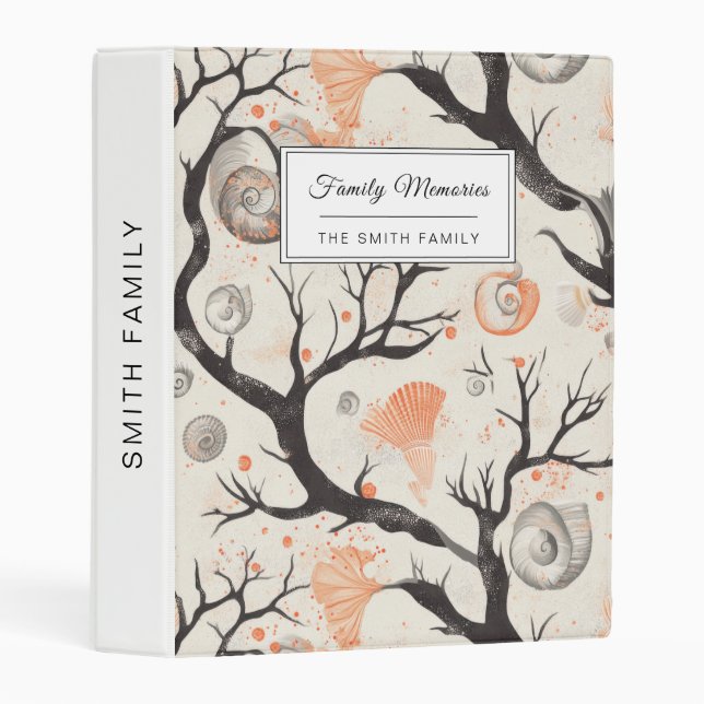 Rustic Coastal - Seashells, Starfish, Reef (17) Mini Binder (Front/Spine)
