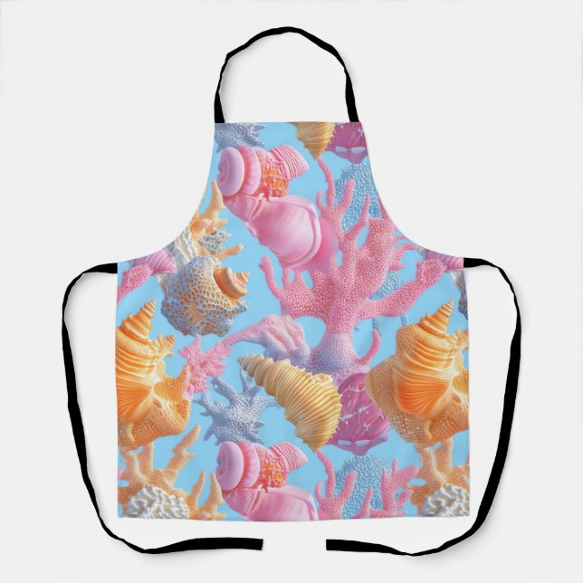 Rustic Coastal - Seashells, Starfish, Reef (18) Apron (Front)