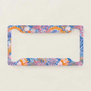 Rustic Coastal - Seashells, Starfish, Reef (19) License Plate Frame