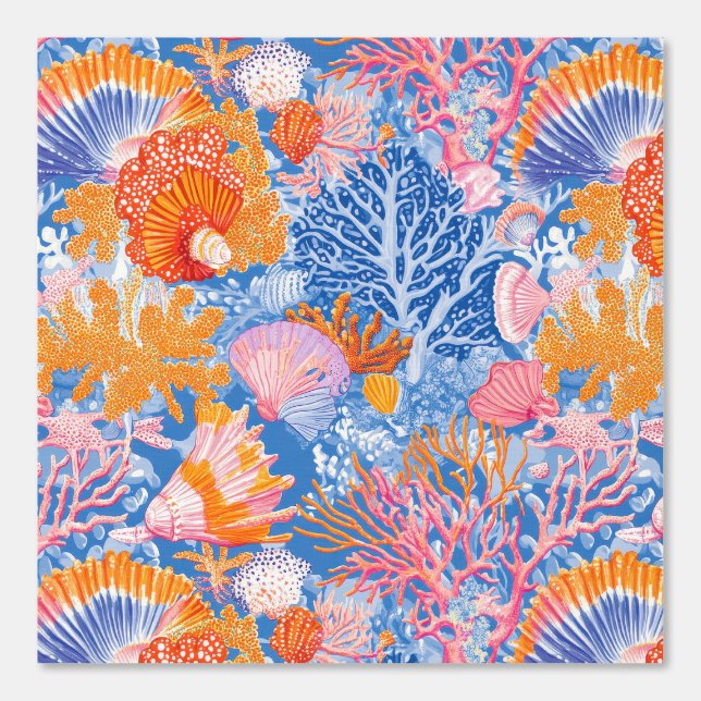 Rustic Coastal - Seashells, Starfish, Reef (19) Wallpaper (Front)