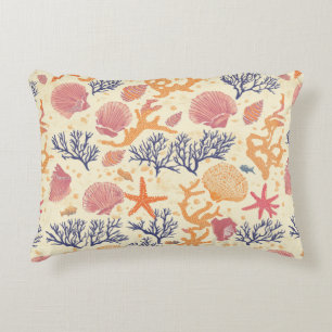 Rustic Coastal - Seashells, Starfish, Reef (1) Accent Pillow
