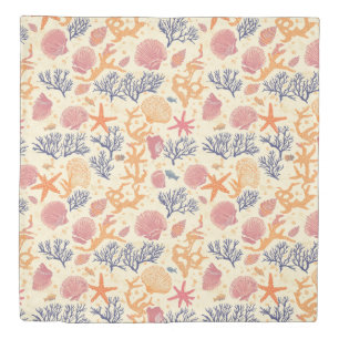 Rustic Coastal - Seashells, Starfish, Reef (1) Duvet Cover