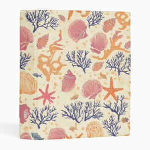 Rustic Coastal - Seashells, Starfish, Reef (1) Mini Binder
