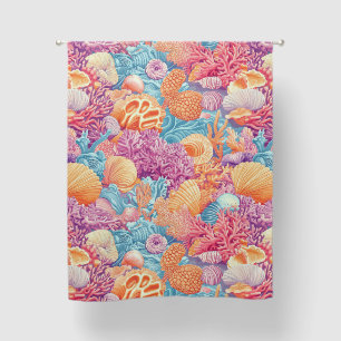 Rustic Coastal - Seashells, Starfish, Reef (20) Blackout Curtains