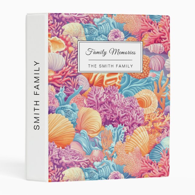 Rustic Coastal - Seashells, Starfish, Reef (20) Mini Binder (Front/Spine)