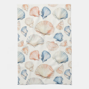 Rustic Coastal - Seashells, Starfish, Reef (21) Kitchen Towel