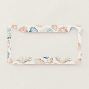 Rustic Coastal - Seashells, Starfish, Reef (21) License Plate Frame