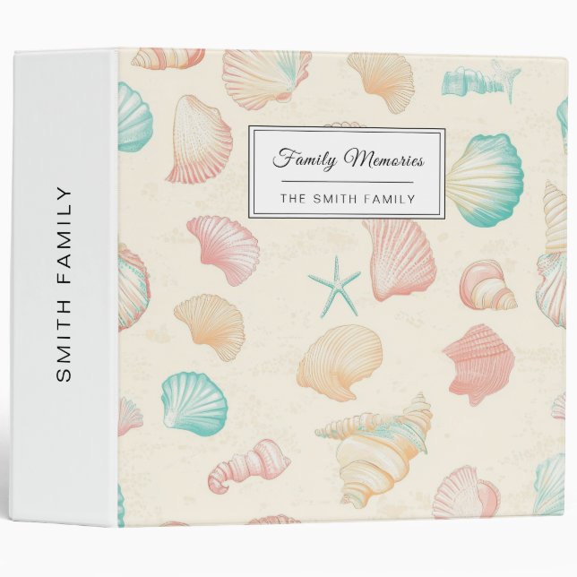 Rustic Coastal - Seashells, Starfish, Reef (22) 3 Ring Binder (Front/Spine)
