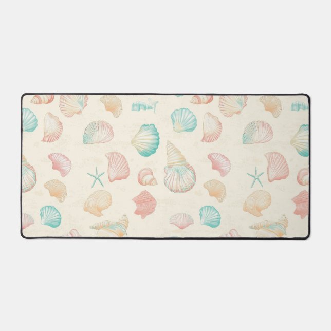 Rustic Coastal - Seashells, Starfish, Reef (22) Desk Mat (Front)