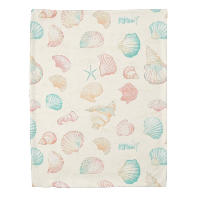 Rustic Coastal - Seashells, Starfish, Reef (22) Duvet Cover (Front)