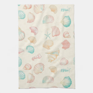 Rustic Coastal - Seashells, Starfish, Reef (22) Kitchen Towel