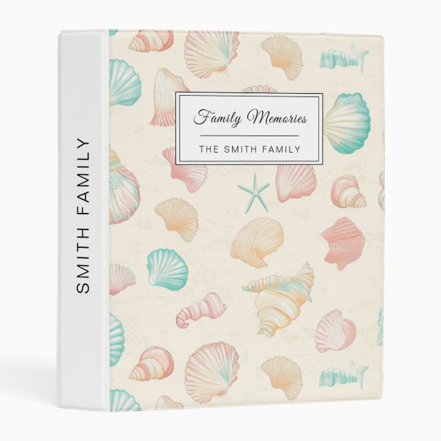 Rustic Coastal - Seashells, Starfish, Reef (22) Mini Binder (Front/Spine)
