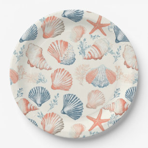 Rustic Coastal - Seashells, Starfish, Reef (23) Paper Plates