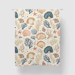 Rustic Coastal - Seashells, Starfish, Reef (24) Blackout Curtains